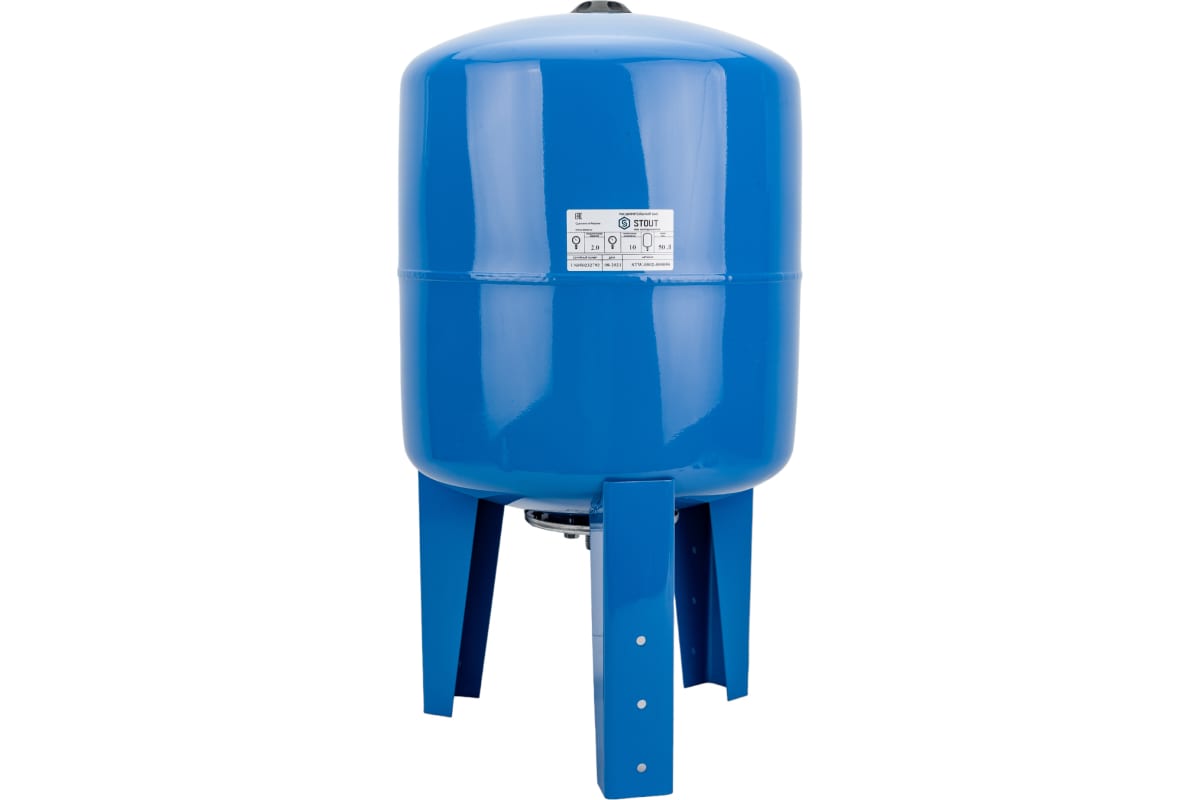Гидроаккумулятор для воды STOUT 50 литров вертикальный синий STW-0002-000050