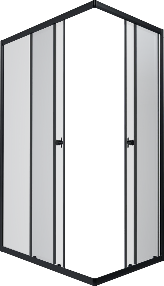 Душевой уголок Тритон Вента-Блэк 120х80 см без поддона, профиль черный матовый, стекло прозрачное, Щ0000054478