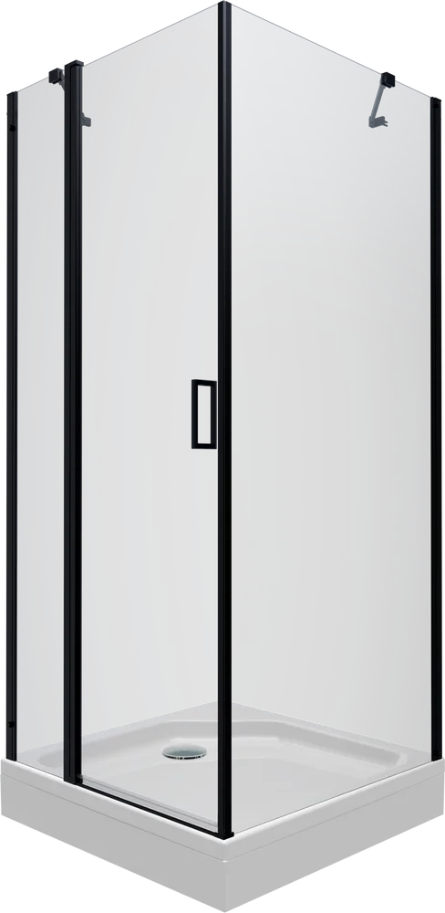 Душевой уголок Triton Йота-Блэк 90х90 см с средним поддоном, профиль черный матовый, стекло прозрачное, Щ0000054037